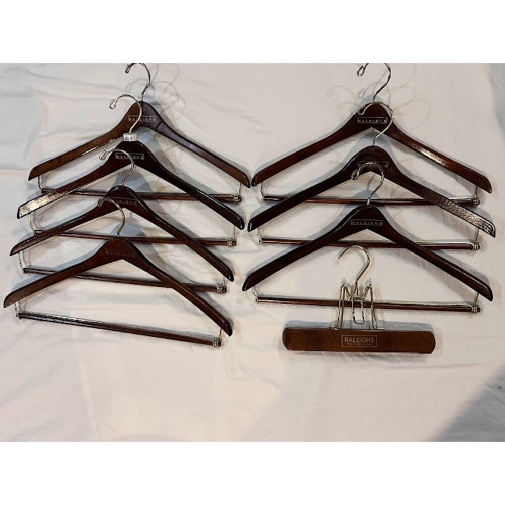 Vintage Raleighs Made in West Germany Wood Hangers Set of 8